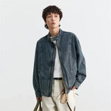 Stylish Washed Zipper Hip Hop Denim Jacket