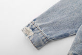 Y2K Embroidery Spider Patch Denim Jacket