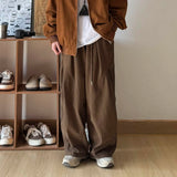 Versatile Elastic Waist Wide-leg Pants