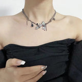 Gothic Party Black Dragonfly Choker Necklace
