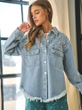 Retro Beaded Denim Jacket