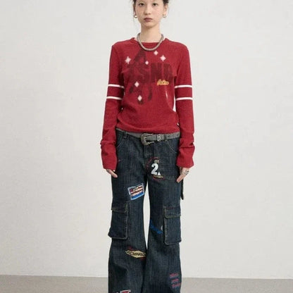 Versatile Slim Fit Letter Printed T-Shirt