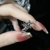 Vintage Gothic Silver Stars Adjustable Ring