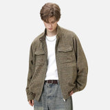 Streetwear Plaid Houndstooth Loose Jacket