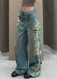 Streetwear Casual Vintage Oversize Ripped Denim Jeans