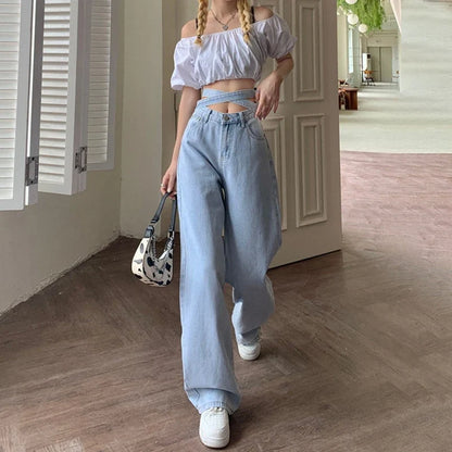 Corean Retro High Waist Denim Jeans