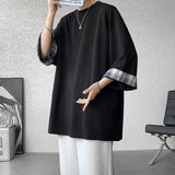 Cool Oversized Plaid Korean Style T-Shirt