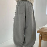 Lace-Up Eyelet Drawstring Sweatpants