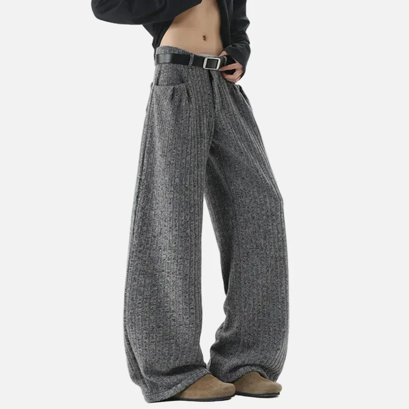 Modern Simple Solid Color Striped Pants