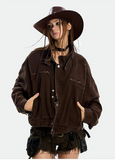 Streetwear Slim Fit Cropped Zipper Denim Jacket