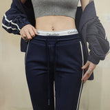Navy Drawstring Casual Sports Sweatpants