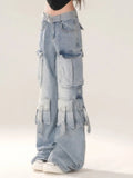 High Street Washed Multi Pocket Jeans
