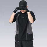 Techwear Punk Style Deconstructed Patchwork T-Shirt