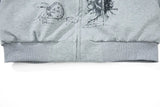 Streetwear Grim Reaper Print Fur Hooded Jacket