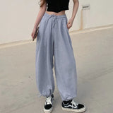 Women American Style Loose Wide Leg Sweatpants