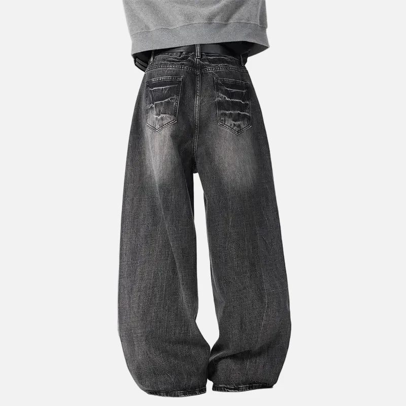 Vintage Lightning Pattern Baggy Loose Jeans