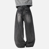 Vintage Lightning Pattern Baggy Loose Jeans