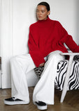 Flattering Oversized High Collar Knitted Sweater