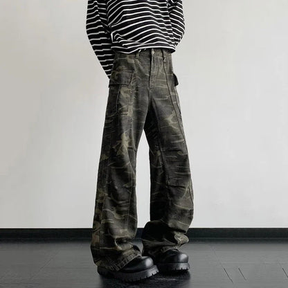 Retro Camouflage Casual Cargo Pants