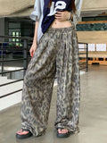 Chic Leopard Print Retro Wide Leg Pants