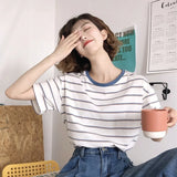 Timeless Staple Stripe Loose Minimalist T-Shirt
