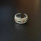 Creative Multicolor Zircon Stripe Open Ring