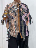 Summer Plaid Patchwork Tassel Loose Shirt