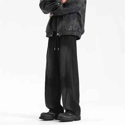 Vintage Pleated Straight Pants Korean