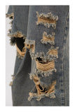 Retro Holes Jeans Denim Pants
