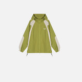 Autumn Contrast Color Hooded Windbreaker Jacket
