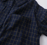 Trendy Korean Style Lapel Plaid Long Sleeve Shirt