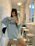 Laidback Comfort Oversized Letter Print Long Sleeve T-Shirt