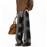 Vintage Black Baggy Drawstring Retro Jeans