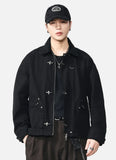 Vintage Metal Buckle Loose Bomber Jacket