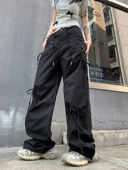 Model wearing the black Tailored Cargo Utility Pants