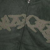 Vintage Flattering Embroidered Zip-Up Hooded Sweatshirt