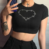 Y2K Rhinestone Embelished T-shirt