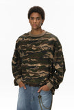 Versatile Camouflage Round Neck Sweatshirt