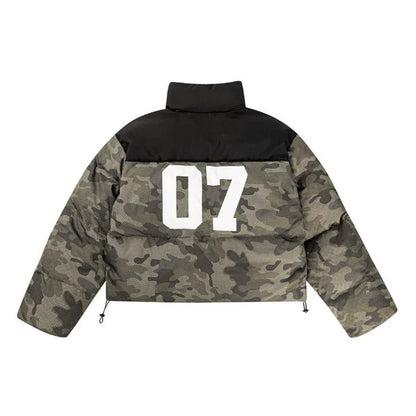 Winter Camouflage Patchwork Cotton Padded Jacket