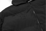 Warm Black Masked Neckline Hooded Puffer Jacket