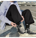 Solid Color Mid-waist Pants