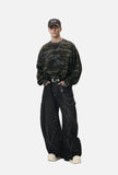 Versatile Camouflage Round Neck Sweatshirt