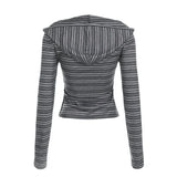 Slim Fit Striped Long Sleeve Hoodie