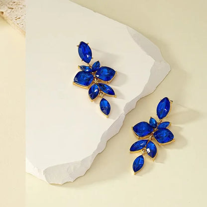 Elegant Sparkling Crystal Stone Drop Earrings