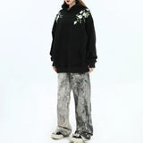 Embossed Flower Vine Velvet Hoodie