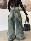 Model wearing the blue All-Terrain Cargo Pants