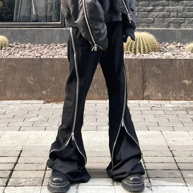 Model wearing the black Zippered Cargo Pants