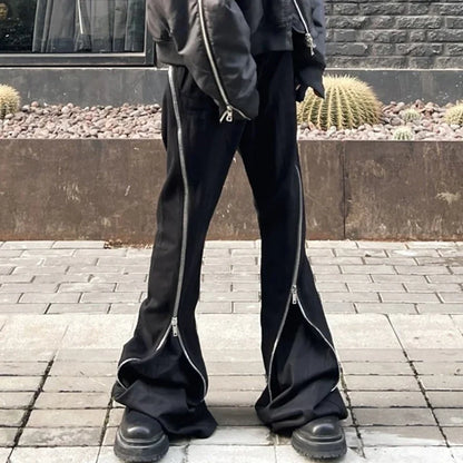 Model wearing the black Zippered Cargo Pants