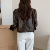 Women Faux Fur Retro Moto Leather Jacket
