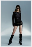 Black Gothic Off-shoulder Long Sleeved Top
